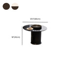 Black Oval Stone Nesting Coffee Table with Storage Image - 10