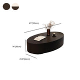 Black Oval Stone Nesting Coffee Table with Storage #size
