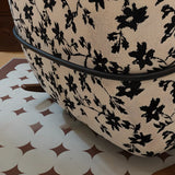 Black Patterned Upholstered Track Arms Rocking Chair Image - 5