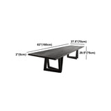 Black Pine Wood Multi-Person Sled Base Meeting Desk Image - 10