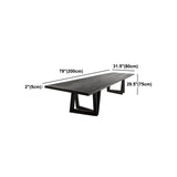 Black Pine Wood Multi-Person Sled Base Meeting Desk Image - 12