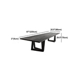 Black Pine Wood Multi-Person Sled Base Meeting Desk Image - 13