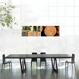 Black Pine Wood Multi-Person Sled Base Meeting Desk Image - 3