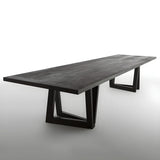 Black Pine Wood Multi-Person Sled Base Meeting Desk Image - 6