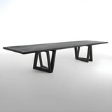 Black Pine Wood Multi-Person Sled Base Meeting Desk Image - 7