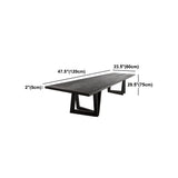 Black Pine Wood Multi-Person Sled Base Meeting Desk #size