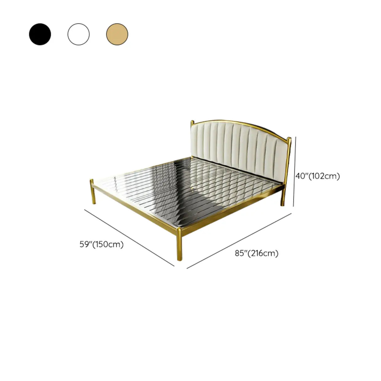 Black Queen Arch Metal Comfort Headboard Panel Bed Image - 12