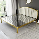 Black Queen Arch Metal Comfort Headboard Panel Bed Image - 2