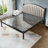 Black Queen Arch Metal Comfort Headboard Panel Bed Image - 5