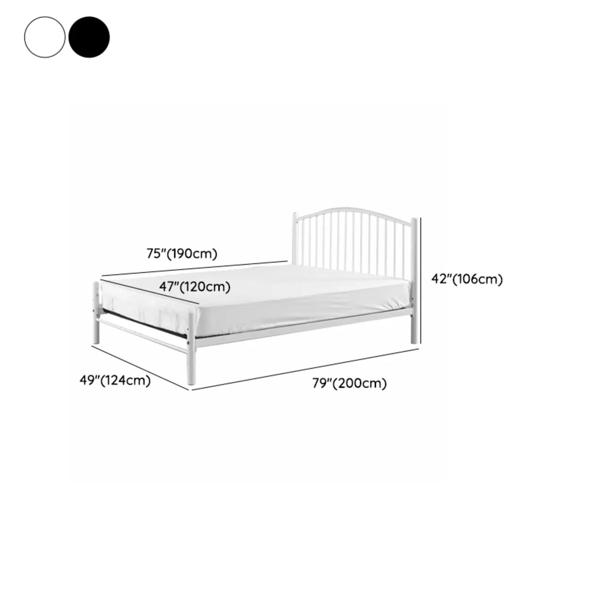 Black Queen Arched Metal Easy Assembly Open-Frame Bed 