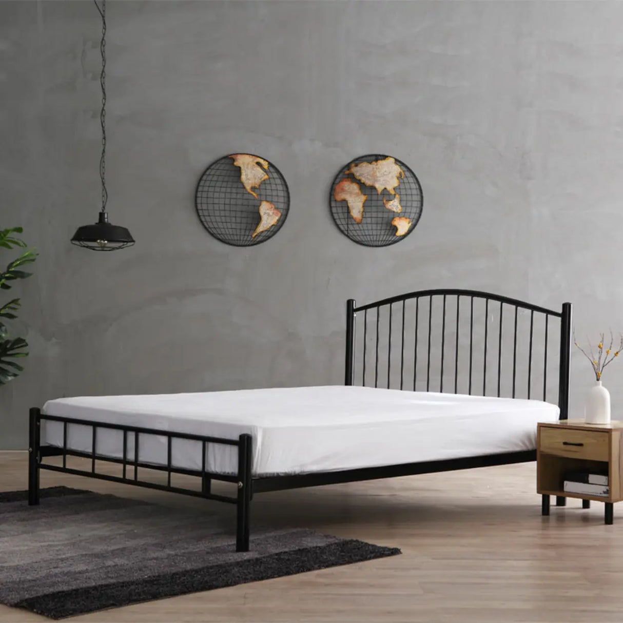 Black Queen Arched Metal Easy Assembly Open-Frame Bed Image - 4