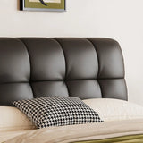 Black Queen Leather Platform Storage Bed with Drawers Image - 7