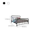 Black Queen Metal Panel Headboard Platform Bed Frame Image - 11
