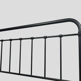 Black Queen Metal Panel Headboard Platform Bed Frame Image - 4