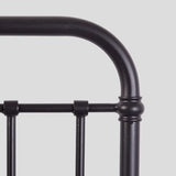 Black Queen Metal Panel Headboard Platform Bed Frame Image - 6