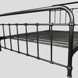 Black Queen Metal Panel Headboard Platform Bed Frame Image - 7