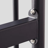 Black Queen Metal Panel Headboard Platform Bed Frame Image - 8