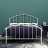 Black Queen Metal Spindle Panel Bed with Headboard Image - 4
