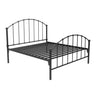 Black Queen Metal Spindle Panel Bed with Headboard Image - 5
