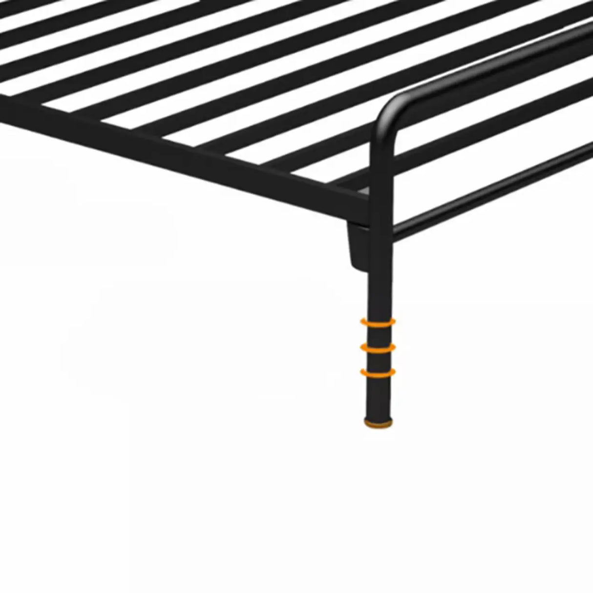 Black Queen Metal Spindle Panel Bed with Headboard Image - 6