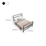 Black Queen Modern Metal Headboard and Footboard Bed Image - 11