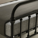 Black Queen Modern Metal Headboard and Footboard Bed Image - 7