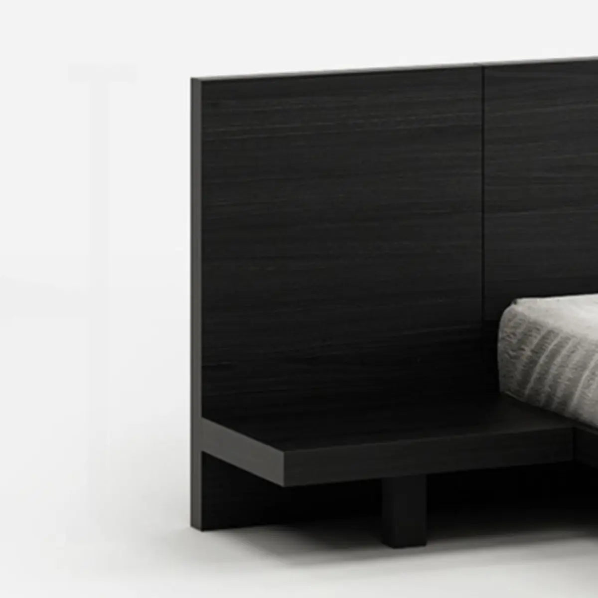 Black Queen Modern Wooden Low Clearance Headboard Bed Image - 8