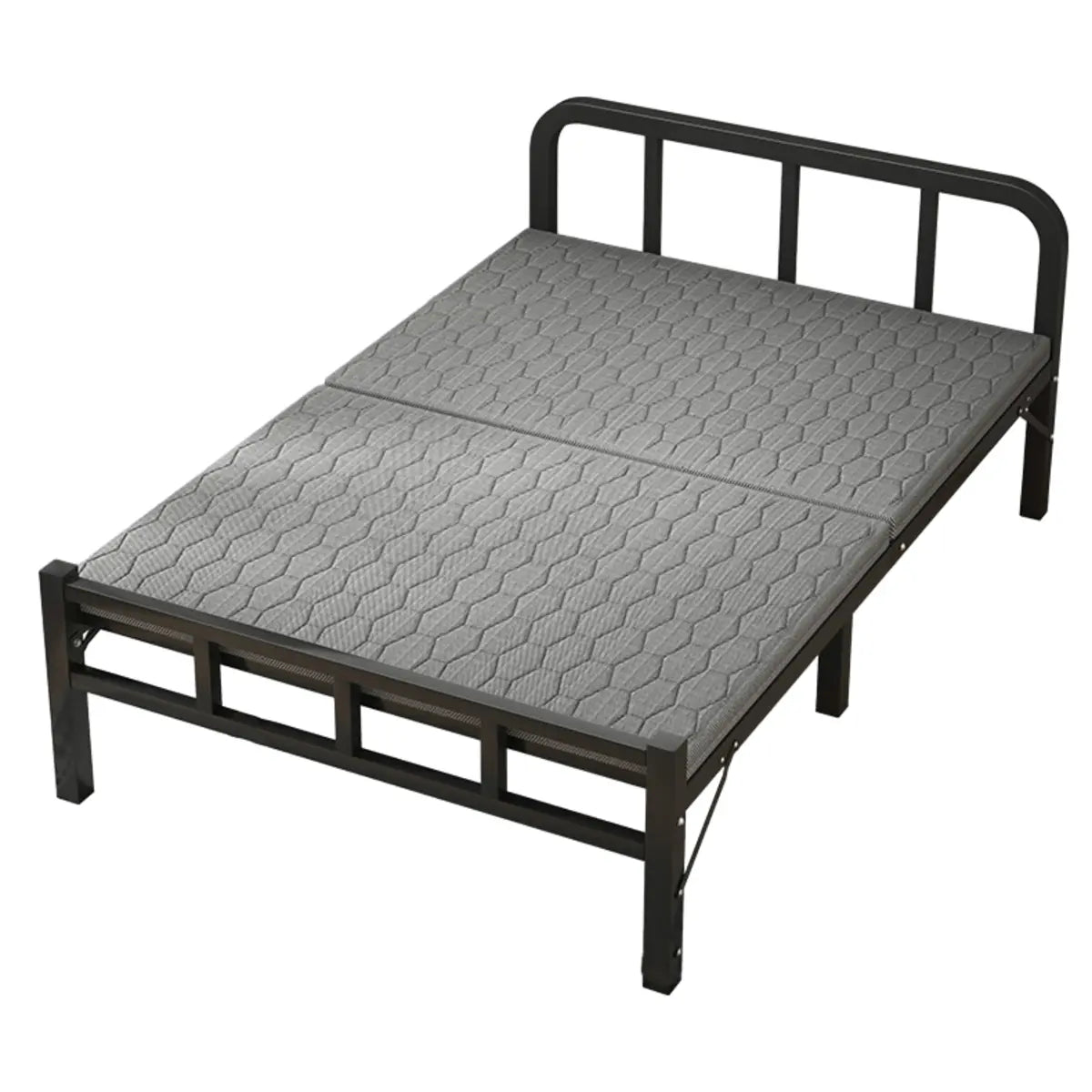 Black Queen Platform Metal Slat Bed with Headboard Image - 10