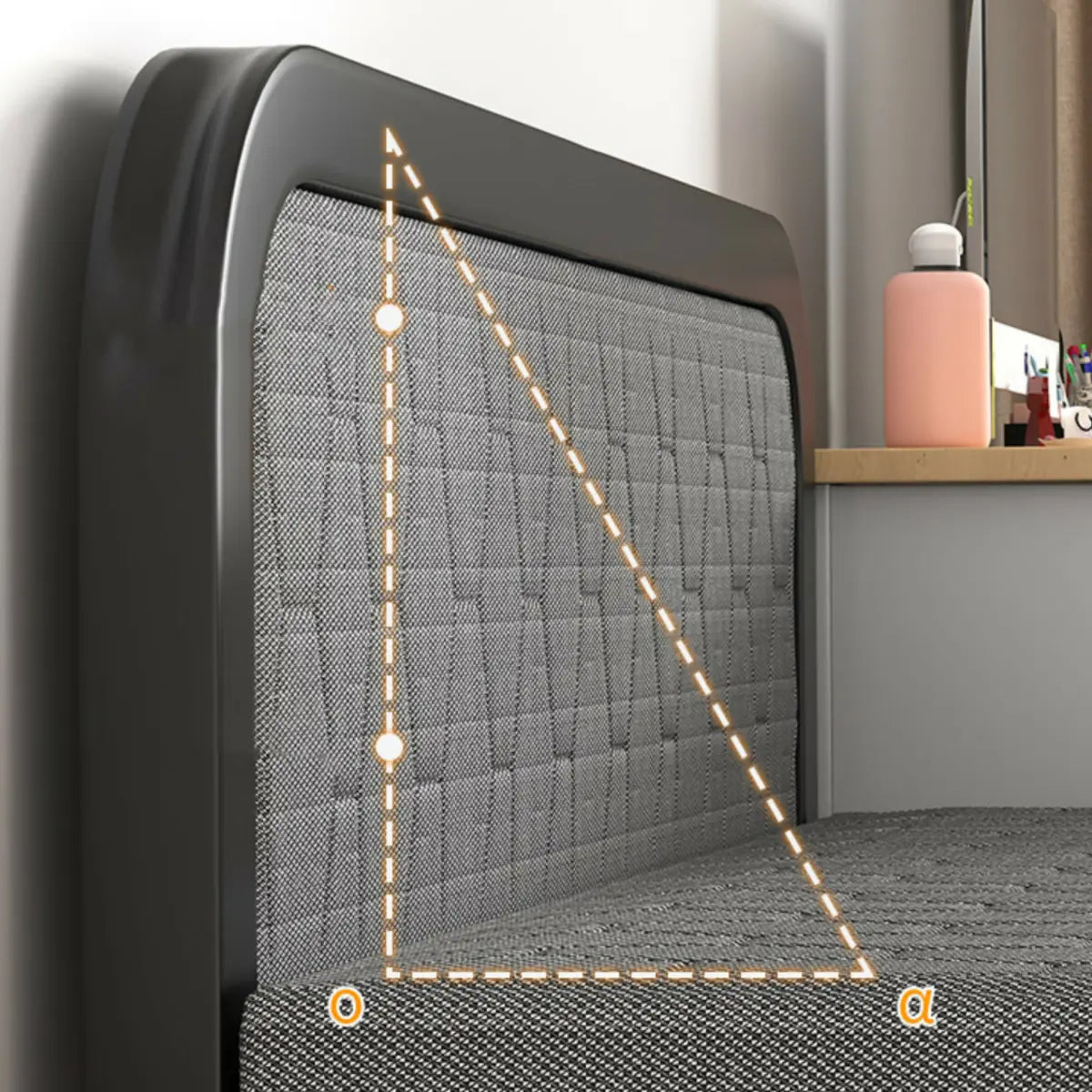 Black Queen Platform Metal Slat Bed with Headboard Image - 11