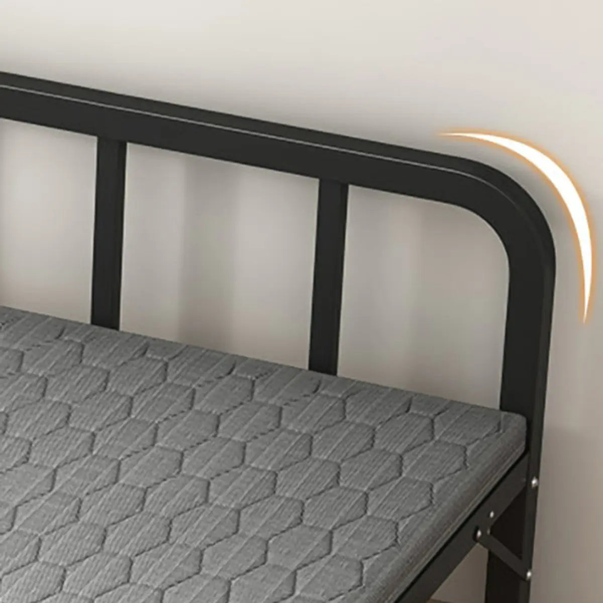 Black Queen Platform Metal Slat Bed with Headboard Image - 15