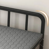 Black Queen Platform Metal Slat Bed with Headboard Image - 15