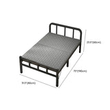 Black Queen Platform Metal Slat Bed with Headboard #size