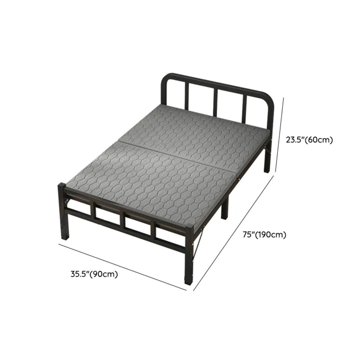 Black Queen Platform Metal Slat Bed with Headboard Image - 18