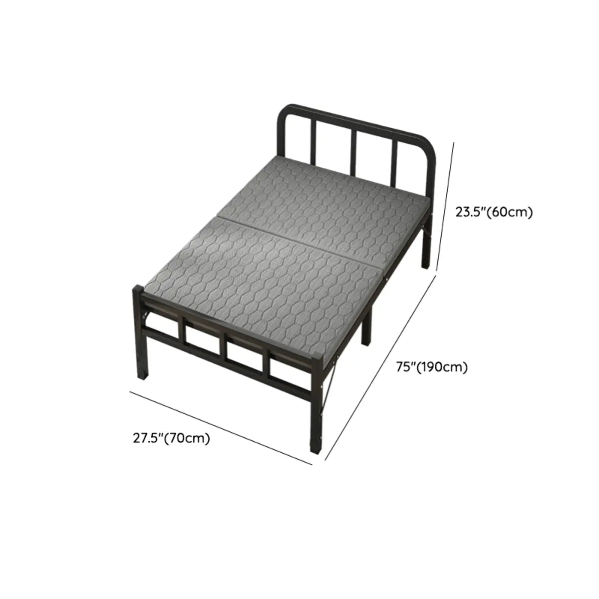 Black Queen Platform Metal Slat Bed with Headboard Image - 19