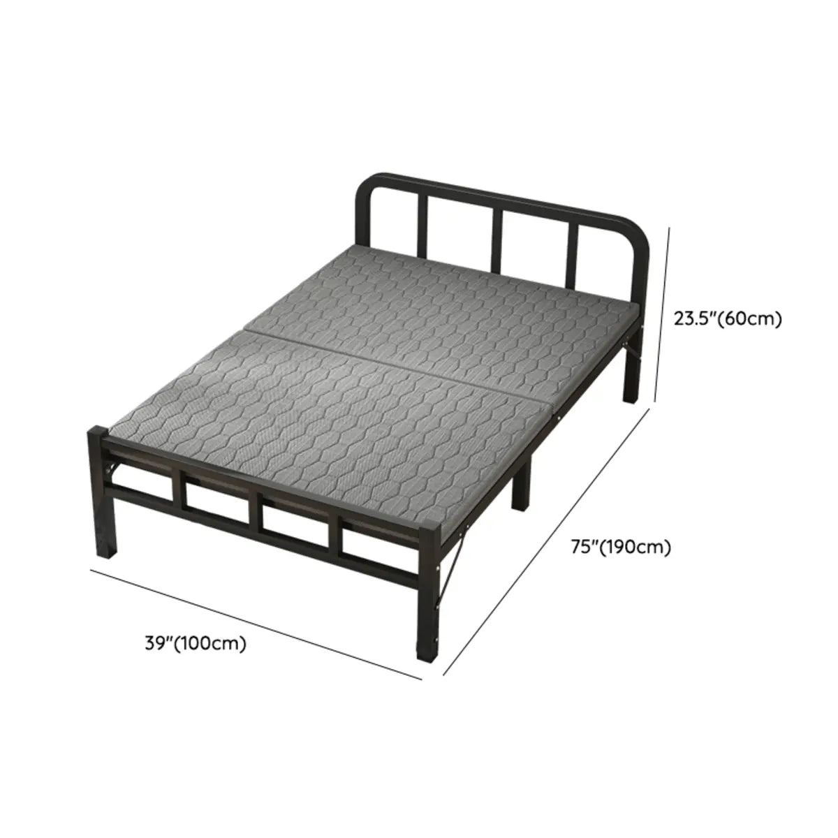Black Queen Platform Metal Slat Bed with Headboard Image - 20