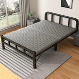 Black Queen Platform Metal Slat Bed with Headboard Image - 6