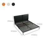 Black Queen Soft Leather Headboard Metal Panel Bed #size
