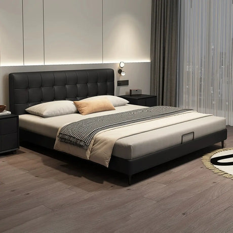 Black Queen Sponge Upholstered Storage Included Bed Image - 1