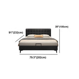 Black Queen Sponge Upholstered Storage Included Bed Image - 10
