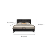 Black Queen Upholstered Headboard Storage Included Bed #size