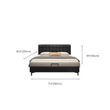 Black Queen Upholstered Headboard Storage Included Bed Image - 14