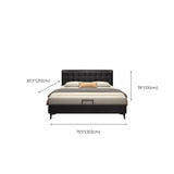 Black Queen Upholstered Headboard Storage Included Bed Image - 16
