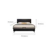 Black Queen Upholstered Headboard Storage Included Bed Image - 18