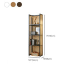 Black Rattan Vertical Modern Open Storage Bookshelf #size
