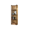 Black Rattan Vertical Modern Open Storage Bookshelf Image - 3