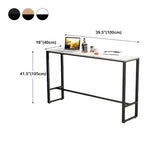 Black Rectangle Marble Console High Bar Table Footrest #size