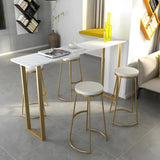 Black Rectangle Marble Tall Bar Table Bistro Stand Image - 10