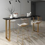 Black Rectangle Marble Tall Bar Table Bistro Stand Image - 12