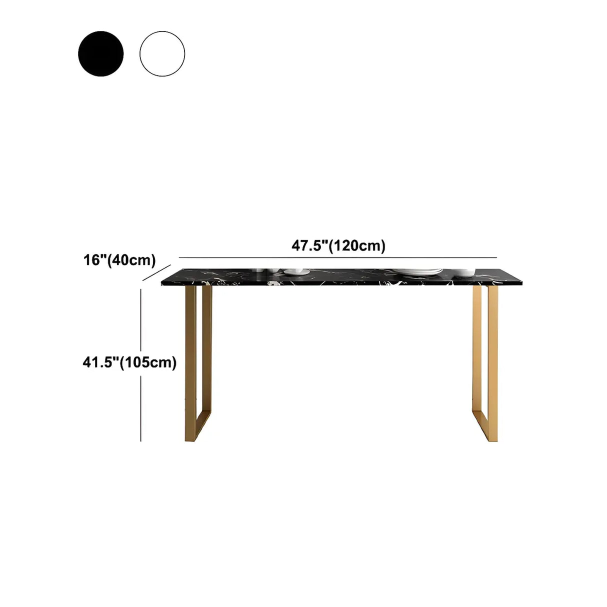 Black Rectangle Marble Tall Bar Table Bistro Stand Image - 16