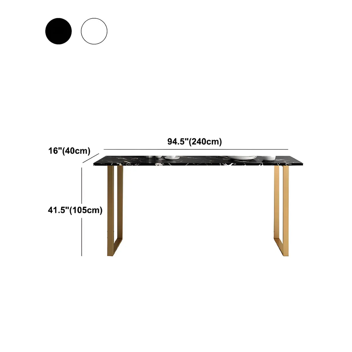 Black Rectangle Marble Tall Bar Table Bistro Stand Image - 22